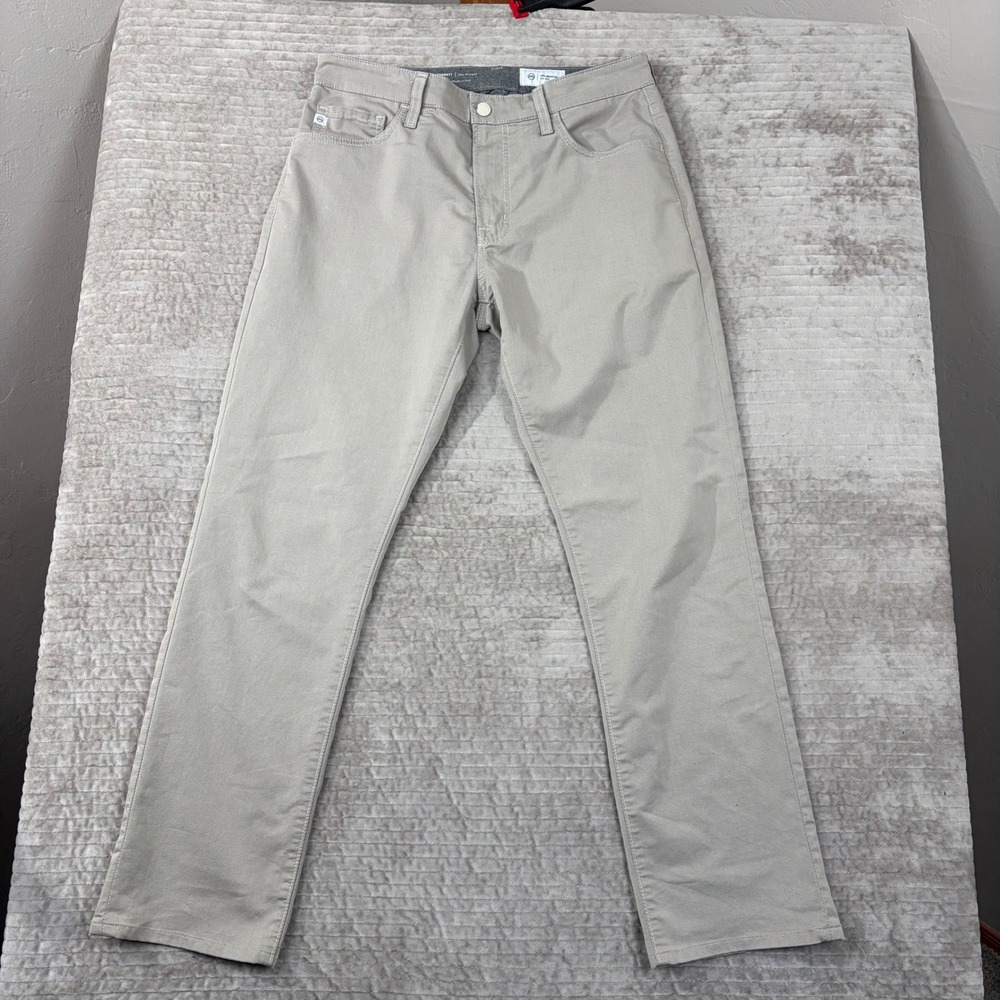 AG Adriano Goldschmied Everett Slim Straight Pants Grey Khaki 32x32 1794CMPDYDT